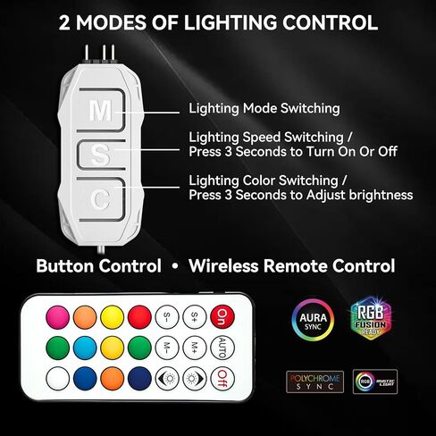 مجموعة أدوات التحكم ARGB البيضاء، 21 مفتاحًا للتحكم عن بعد، مركز تحكم بمروحة الكمبيوتر RGB صغير، أوضاع إضاءة متعددة لمراوح حالة RGB للكمبيوتر، مبردات وحدة المعالجة المركزية، مقسم ARGB، شريط LED للكمبيوتر الشخصي (طاقة SATA) in Kuwait