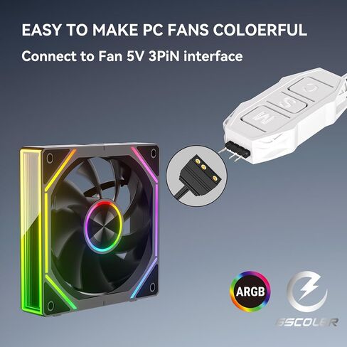 مجموعة أدوات التحكم ARGB البيضاء، 21 مفتاحًا للتحكم عن بعد، مركز تحكم بمروحة الكمبيوتر RGB صغير، أوضاع إضاءة متعددة لمراوح حالة RGB للكمبيوتر، مبردات وحدة المعالجة المركزية، مقسم ARGB، شريط LED للكمبيوتر الشخصي (طاقة SATA) in Kuwait