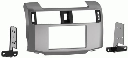مجموعة تثبيت راديو ستيريو للسيارة DIN فردية ومزدوجة (فضية) متوافقة مع Toyota 4RUNNER 2010 2011 2012 و2013 مع مضخم صوت المصنع وأدوات التحكم في عجلة القيادة (SWC) in Kuwait