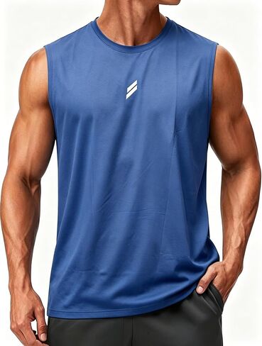 Mens Athletic Tank Top Quick Dry Breathable Sleeveless Running Gym Workout Basketball Fitness Training Sports Vest Summer in Saudi Arabia