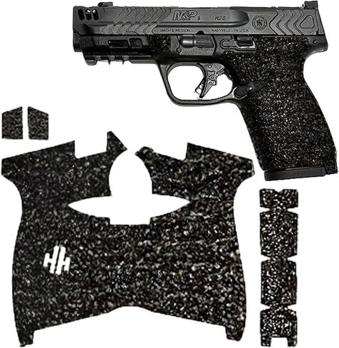Handleitgrips Gun Grip Tape Wrap Compatible with Smith & Wesson M&P Compact 2.0 Carry Comp Edge Series, Black Textured Rubber Pistol Grip Tape with Inserts, Gun Grip Wrap, Veteran Owned, Made in USA in Kuwait