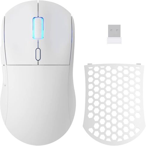 ماوس ألعاب NACODEX 62G لاسلكي/سلكي مع غطاء خفيف الوزن على شكل قرص العسل - 6 أزرار قابلة للبرمجة - مستشعر بصري Pixart 3395 26000 DPI in Kuwait