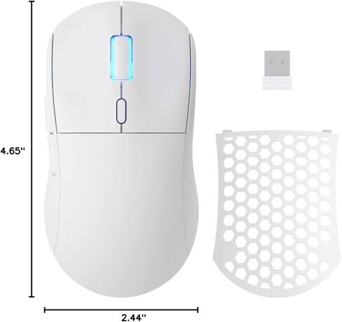 ماوس ألعاب NACODEX 62G لاسلكي/سلكي مع غطاء خفيف الوزن على شكل قرص العسل - 6 أزرار قابلة للبرمجة - مستشعر بصري Pixart 3395 26000 DPI in Kuwait