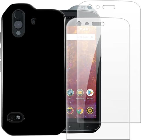 2 Pack Tempered Glass + TPU Phone Case Combo Compatible with CAT S61, Shockproof Protective Cover and Screen Protector Set in Saudi Arabia