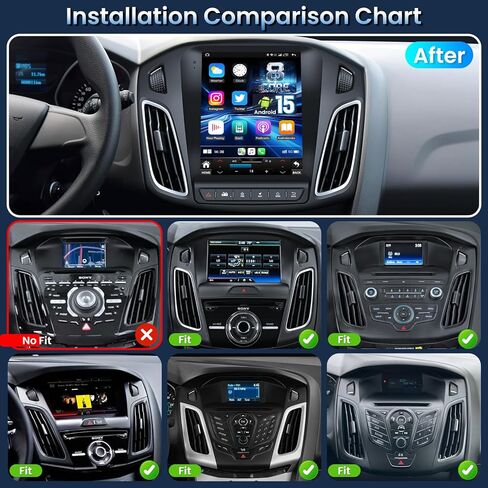 [8Core, Android 15] Car Radio for Ford Focus 2012-2018: Upgrade 9.7" Touchscreen Stereo Head Unit Support FM AM 36EQ BT5.0 Carplay Android Auto, 5GWiFi GPS Split-Screen SWC Backup Camera in Kuwait