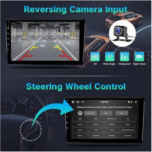 Android 12 Car Stereo Compatible for Honda Civic 2006-2011 with 2G+64G 10.1 Inch IPS Touchscreen Radio Built-in Wireless Carplay/Android Auto/Bluetooth/GPS/FM/WiFi/Dual USB, with Backup Camera in Kuwait