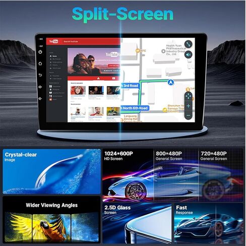 Android 12 Car Stereo Compatible for Honda Civic 2006-2011 with 2G+64G 10.1 Inch IPS Touchscreen Radio Built-in Wireless Carplay/Android Auto/Bluetooth/GPS/FM/WiFi/Dual USB, with Backup Camera in Kuwait