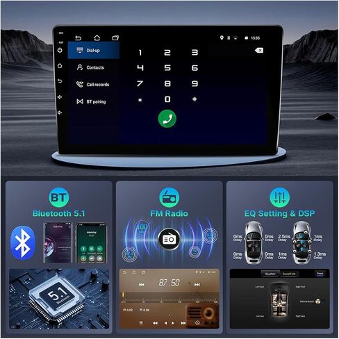 Android 12 Car Stereo Compatible for Honda Civic 2006-2011 with 2G+64G 10.1 Inch IPS Touchscreen Radio Built-in Wireless Carplay/Android Auto/Bluetooth/GPS/FM/WiFi/Dual USB, with Backup Camera in Kuwait