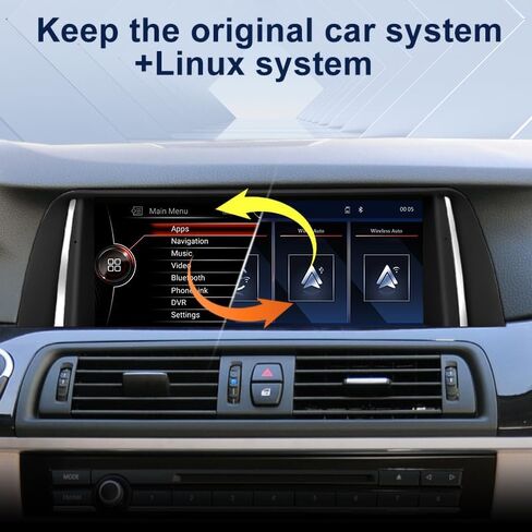 شاشة Linux مقاس 10.25 بوصة لنظام BMW 2012-2017 Year 5 Series F10 F11 NBT، CarPlay اللاسلكي Android Auto Upgrade Factory راديو السيارة الأصلي مضخم صوت استريو يحتفظ باستبدال وحدة الرأس in Kuwait