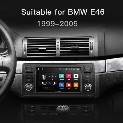 ستيريو سيارة 7 بوصة لسيارة BMW 3 Series E46 1999-2004 Year مع Apple Carplay Android Auto Radio 64G شاشة تعمل باللمس بلوتوث مرآة Link FM AM USB عالية الطاقة (7 بوصات) in Kuwait