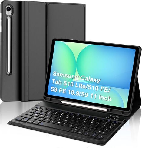 Case Keyboard for Samsung Galaxy Tab S10 Lite / S10 FE / S9 FE / S9 / S8 10.9-11 inch Cover - Change Detachable Magnetic Keyboard with S Pen Holder, Black in Kuwait