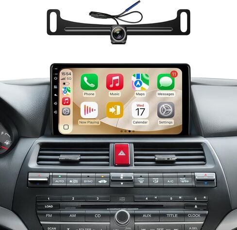 QLED Linux Car Stereo for Honda Accord 2008-2013 (8th Gen) - Fast Boot Wireless CarPlay & Android Auto Radio, AHD 1080P Backup Camera, Bluetooth, SWC, AM/FM, Dash Kit Replacement in Kuwait