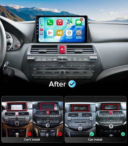 QLED Linux Car Stereo for Honda Accord 2008-2013 (8th Gen) - Fast Boot Wireless CarPlay & Android Auto Radio, AHD 1080P Backup Camera, Bluetooth, SWC, AM/FM, Dash Kit Replacement in Kuwait