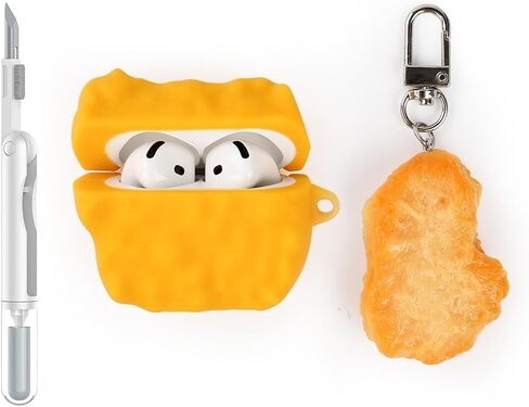 Case and Cleaner Pen for AirPods 4th Generation Wireless Earbuds, Silicone Cartoon Charging Protective Cover and 3 in 1 Cleaning Kit for AirPods 4 with Doll and Anti-Lost Lanyard in Saudi Arabia