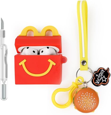 Case and Cleaner Pen for AirPods 4th Generation Wireless Earbuds, Silicone Cartoon Charging Protective Cover and 3 in 1 Cleaning Kit for AirPods 4 with Doll and Anti-Lost Lanyard in Saudi Arabia
