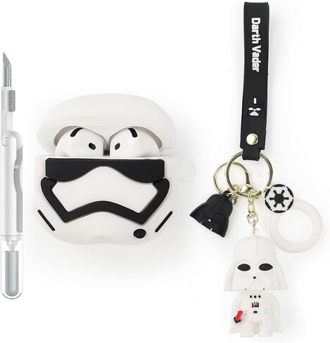 Case and Cleaner Pen for AirPods 4th Generation Wireless Earbuds, Silicone Cartoon Charging Protective Cover and 3 in 1 Cleaning Kit for AirPods 4 with Doll and Anti-Lost Lanyard in Saudi Arabia