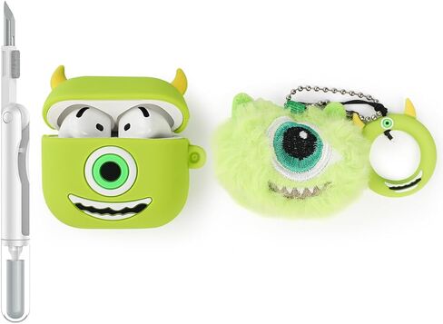 Case and Cleaner Pen for AirPods 4th Generation Wireless Earbuds, Silicone Cartoon Charging Protective Cover and 3 in 1 Cleaning Kit for AirPods 4 with Doll and Anti-Lost Lanyard in Saudi Arabia