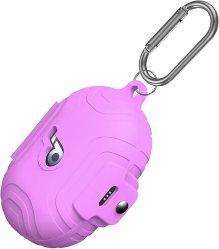 for Anker Soundcore Space A40 Secure Lock Case Cover, Silicone Protective Scratch Shock Cover ONLY Compatible with Anker Soundcore Space A40 Earbuds Charging Case with Carabiner(Purple) in Kuwait