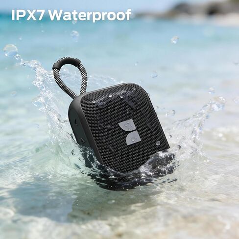 مكبر صوت محمول Monster S520، مكبرات صوت مقاومة للماء IPX7 بلوتوث لاسلكية، مكبر صوت صغير بلوتوث 6.0، عمر بطارية 12 ساعة، زوج TWS للاستخدام في الهواء الطلق/الشاطئ/المنزل/السفر، أسود in Kuwait