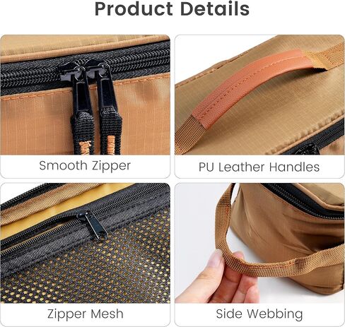 Waterproof Camping Cookware Organizer Bag, Portable Durable Utensil Pouch for Outdoor Cooking BBQ Grill Hiking Accessories, Compact Multi Compartment Storage for Spoons Chopsticks Stove Tools in Kuwait
