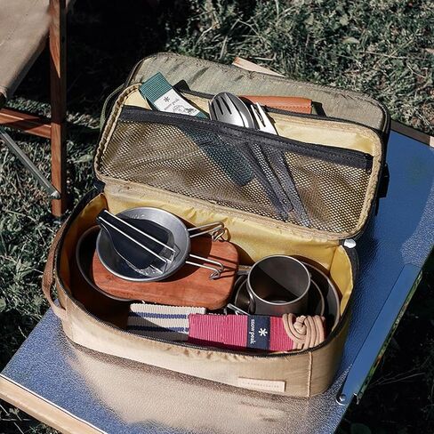 Waterproof Camping Cookware Organizer Bag, Portable Durable Utensil Pouch for Outdoor Cooking BBQ Grill Hiking Accessories, Compact Multi Compartment Storage for Spoons Chopsticks Stove Tools in Kuwait