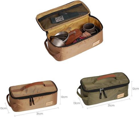 Waterproof Camping Cookware Organizer Bag, Portable Durable Utensil Pouch for Outdoor Cooking BBQ Grill Hiking Accessories, Compact Multi Compartment Storage for Spoons Chopsticks Stove Tools in Kuwait