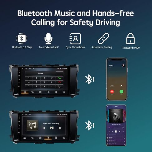 ستيريو سيارة Apple Carplay 9 بوصة لاسلكي 6 جيجابايت 128 جيجابايت لسيارة Nissan Altima Teana 2013-2018 شاشة تعمل باللمس راديو Android 13.0 وحدة رئيسية Android Auto GPS 5 جيجا هرتز WiFi FM/AM SWC 1280 x 720 in Kuwait