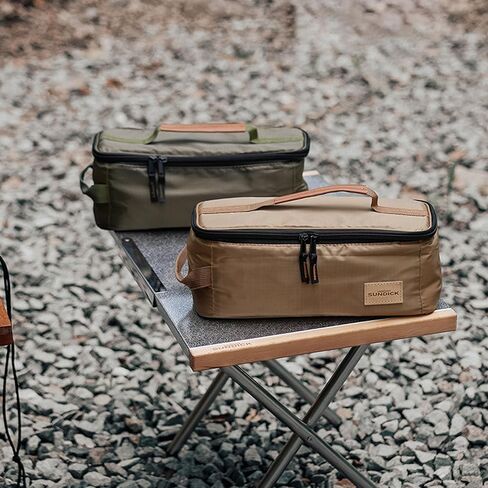 Waterproof Camping Cookware Organizer Bag, Portable Durable Utensil Pouch for Outdoor Cooking BBQ Grill Hiking Accessories, Compact Multi Compartment Storage for Spoons Chopsticks Stove Tools in Kuwait