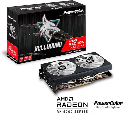 بطاقة رسومات الألعاب PowerColor Hellhound AMD Radeon RX 6600 XT مع ذاكرة GDDR6 سعة 8 جيجابايت، مدعومة بـ AMD RDNA 2، HDMI 2.1 in Kuwait