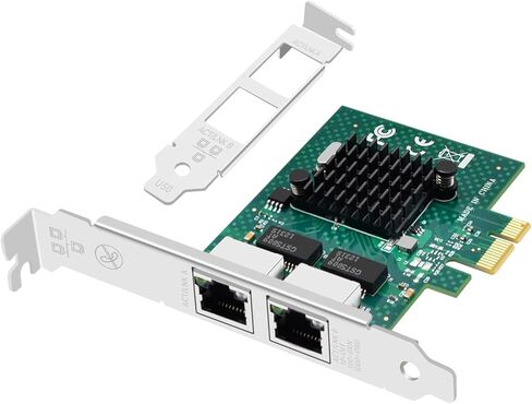 بطاقة شبكة PCI-E سعة 1 جيجا بايت مع محول شبكة Broadcom BCM5720، 10/100 // 1000 ميجابت في الثانية ثنائي المنافذ PCI Express منخفض المستوى، بطاقة إيثرنت كاملة الارتفاع للكمبيوتر المكتبي والخادم والكمبيوتر الصناعي in Kuwait
