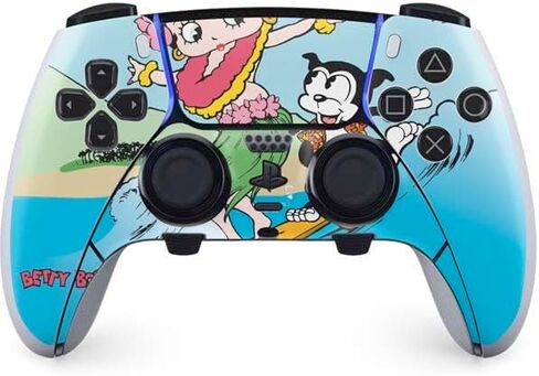غلاف Skinit المخصص للألعاب متوافق مع وحدة تحكم PS5 DualSense Edge Pro - تصميم Betty Boop لركوب الأمواج المرخص رسميًا in Kuwait