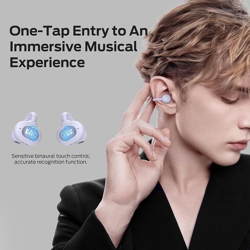 Monster Open Ear AC339 Earbuds, Bluetooth 6.0 Wireless Earbuds with HiFi Stereo, Open Ear Clip 40 Hours Playback,Touch Control, IPX6 Waterproof Wireless Headphones(Purple) in Kuwait