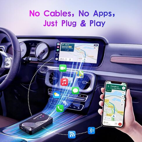 ترقية 2026 【 3 في 1 】 HDMI مدخل تلفزيون السيارة ومحول CarPlay اللاسلكي وAndroid Auto، بث عصا التلفاز/i-Phone/هاتف Android إلى سيارتك، التوصيل والتشغيل لاستريو السيارة في المصنع 2016+ in Kuwait