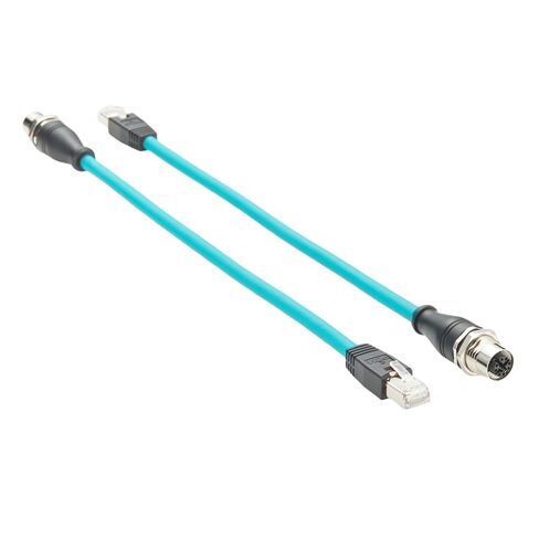 M12 X Code 8Pin إلى RJ45 كابل تثبيت لوحة الحاجز M12 أنثى إلى RJ45 CAT6A سلك إيثرنت محمي عالي المرونة S/FTP GigE كابل لرؤية الآلة مستشعر PoE للكاميرا الصناعية (0.3M/1FT) in Kuwait
