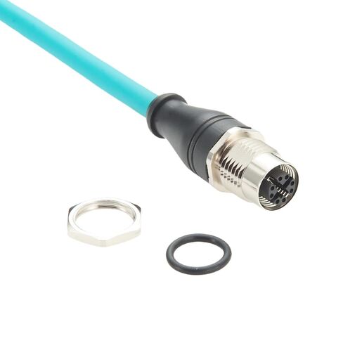 M12 X Code 8Pin إلى RJ45 كابل تثبيت لوحة الحاجز M12 أنثى إلى RJ45 CAT6A سلك إيثرنت محمي عالي المرونة S/FTP GigE كابل لرؤية الآلة مستشعر PoE للكاميرا الصناعية (0.3M/1FT) in Kuwait