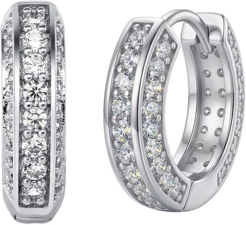 4CT Moissanite Hoop أقراط للرجال ، أقراط الأطواق الرائعة جولة Iced Out ، D Color VVS1 18K الذهب الأبيض مطلي 925 ستيرلنج فضي من الفضة ، مختبر تم إنشاؤه هدية الماس له صديقها الأبيض in Kuwait
