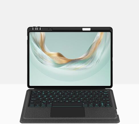 لوحة مفاتيح بلوتوث لاسلكية مع حامل أقلام، حافظة مغناطيسية قابلة للفصل لجهاز Huawei MatePad Pro 12.2/13.2، 11.5S/Mini 8.8 /Air 12 (أسود، لوحة مفاتيح [Hi/MatePad Mini 8.8" (2025)]) in Kuwait