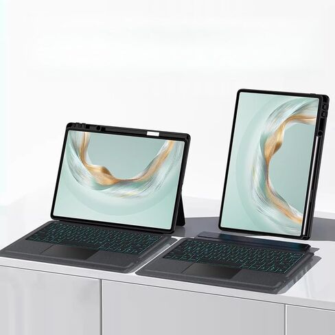 لوحة مفاتيح بلوتوث لاسلكية مع حامل أقلام، حافظة مغناطيسية قابلة للفصل لجهاز Huawei MatePad Pro 12.2/13.2، 11.5S/Mini 8.8 /Air 12 (أسود، لوحة مفاتيح [Hi/MatePad Mini 8.8" (2025)]) in Kuwait