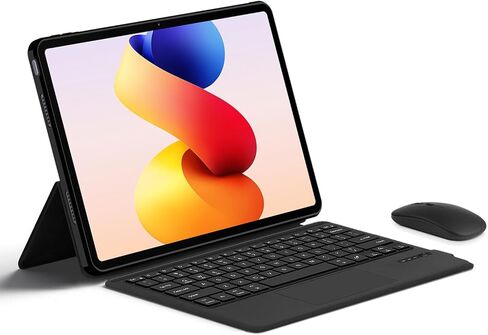 حافظة لوحة المفاتيح لجهاز Xiaomi Redmi Pad 2 Pro/Poco M1 مقاس 12.1 بوصة، غطاء لوحة مفاتيح بلوتوث مدمج مع لوحة التتبع، غطاء حماية ناعم من مادة TPU (أسود، Redmi Pad 2 pro 12.1 بوصة، لوحة اللمس والماوس) in Kuwait