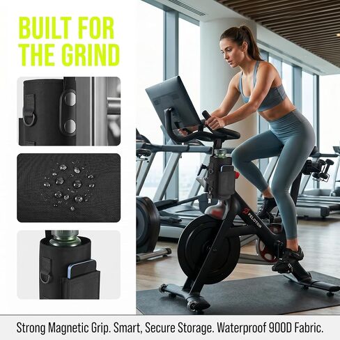 Magnetic Gym Bag Water Bottle Holder with Phone Pockets & Shoulder Strap,5 Built-in Magnets Gym Bottle Pouch Carrier Sleeve,Sling Magnetic Bag Gym Accessories Organizer for Men Women in Saudi Arabia