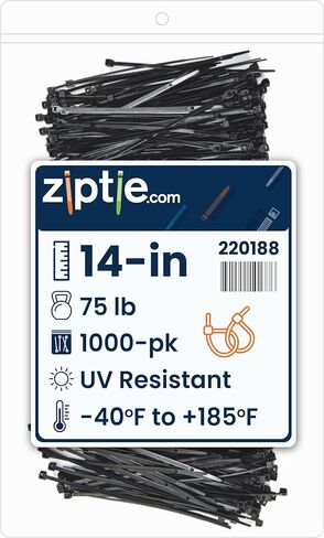 ZipTie.com 14-Inch Natural Nylon Multi-Purpose Zip Ties - 75-lb Tensile Strength Cord Management - UL 21S Listed Tie Wraps - Indoor Multi-Purpose (100-Pack) in Kuwait