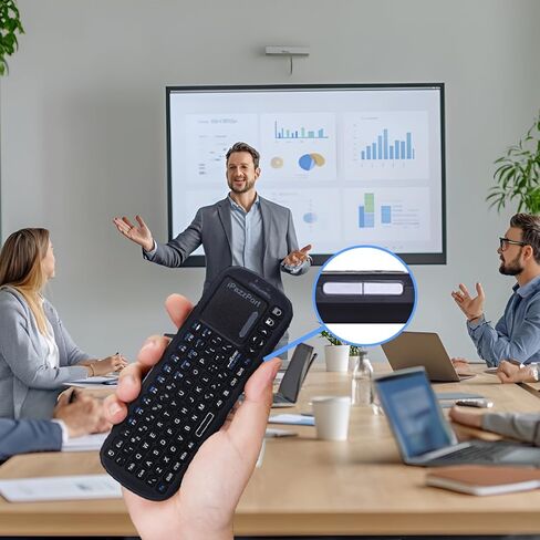iPazzPort لوحة مفاتيح لاسلكية صغيرة ذات وضع مزدوج مع لوحة لمس، بلوتوث ووحدة تحكم عن بعد محمولة باليد بسرعة 2.4 جيجا هرتز، لوحة مفاتيح محمولة للتلفزيون الذكي، صندوق تلفزيون Android، الكمبيوتر الشخصي، HTPC، جهاز العرض in Kuwait