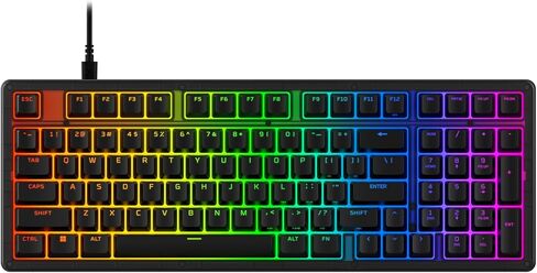 HyperX Eve 1800 – لوحة مفاتيح للألعاب، عامل شكل 1800، إضاءة RGB قابلة للتخصيص بـ 10 مناطق، أزرار وسائط مدمجة، مفاتيح غشائية، – أسود in Kuwait