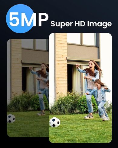 كاميرا ZOSI C186 5MP 3K PoE IP الأمنية، 2 × كاميرا خارجية إضافية مع رؤية ليلية ملونة حقيقية من Aurora Lux، اكتشاف الشخص/المركبة بالذكاء الاصطناعي، إنذار الضوء وصفارات الإنذار، محادثة ثنائية الاتجاه، فقط مع ZOSI POE NVR in Kuwait