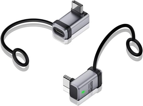 USB4.0 V2.0 Adapter Cable, 240W USB Type-C Female to Type-C Male with LED, 120Gbps Max Transfer, 16K@60Hz Single Display USB C Coupler Silver 2 Pack in Kuwait