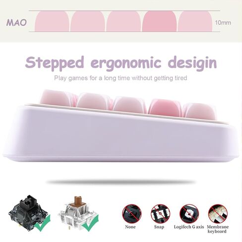 Ceramic Jade Cat Keycaps, 142 Keys Translucent Pink Meow Meow Cute Keycaps Mao Profile Custom Keycap with Keycap Storage Box for Cherry Gateron MX Swithes Mechanical Keyboards in Kuwait