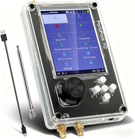 مجموعة راديو Portapack H2 SDR ABS Shell 1 ميجا هرتز - 6 جيجا هرتز، 3.2 بوصة TFT Professional Hack جميع أجهزة استقبال الراديو مع هوائيات، إعادة التشغيل للاتصالات ومعالجة عالية الدقة ومصدر مفتوح in Kuwait