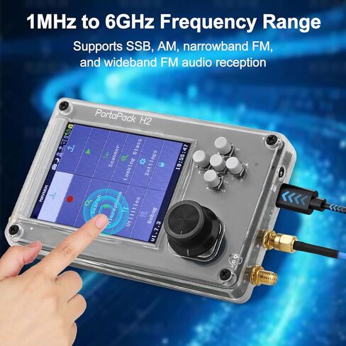 مجموعة راديو Portapack H2 SDR ABS Shell 1 ميجا هرتز - 6 جيجا هرتز، 3.2 بوصة TFT Professional Hack جميع أجهزة استقبال الراديو مع هوائيات، إعادة التشغيل للاتصالات ومعالجة عالية الدقة ومصدر مفتوح in Kuwait
