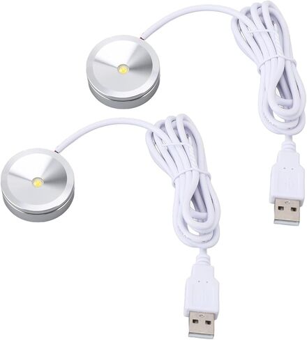 Alomejor قابس USB مستدير في مصباح عرض LED مدمج مع كابل طويل لمدخل الخزانة 5 فولت (الضوء الأبيض) in Kuwait