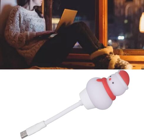 Mini USB LED Lamp Snowman Shape, Flexible Bendable Reading Light, USB Powered Plug and Play - Energy Saving, Portable Nightlight for Bedside Study and Camping in Kuwait